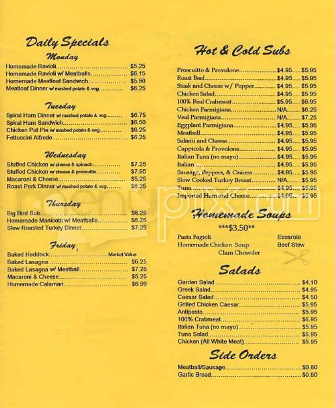Pizzeria Rico - Boston, MA menu_pic