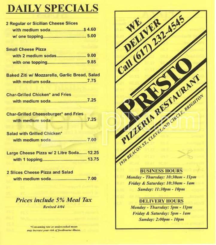 /818/Presto-Pizzeria-Brighton-MA - Brighton, MA