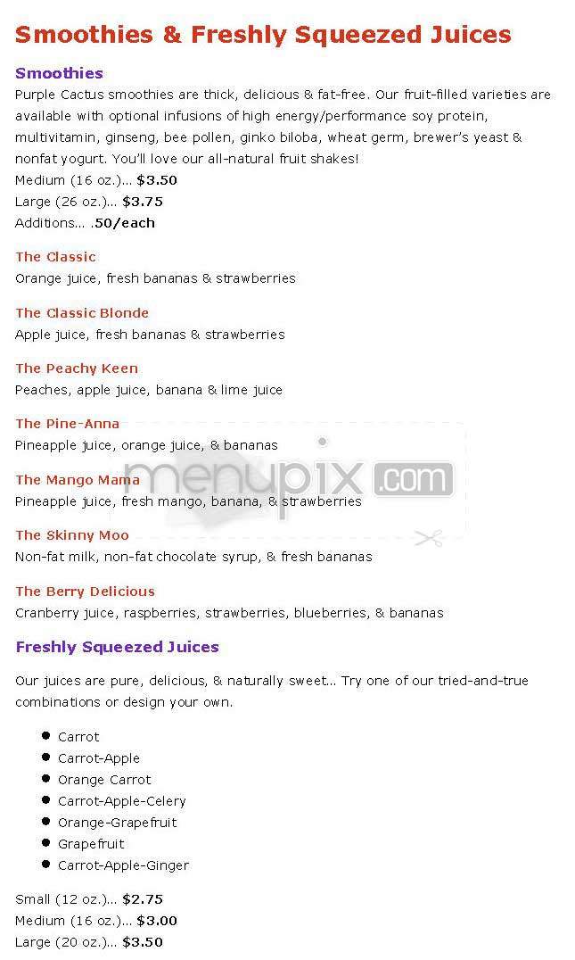 The Purple Cactus - Jamaica Plain, MA menu_pic