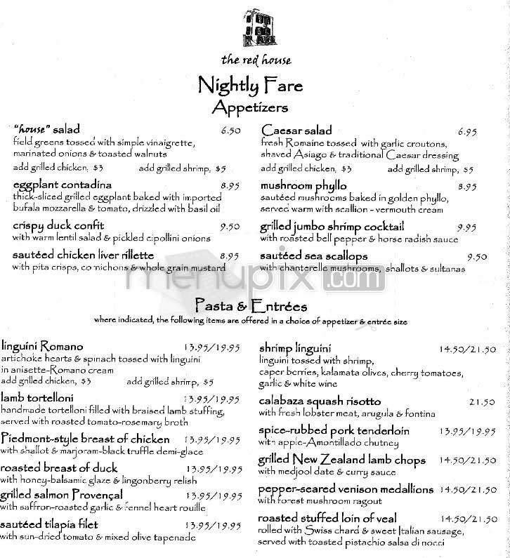 Red House - Yardley, PA menu_pic