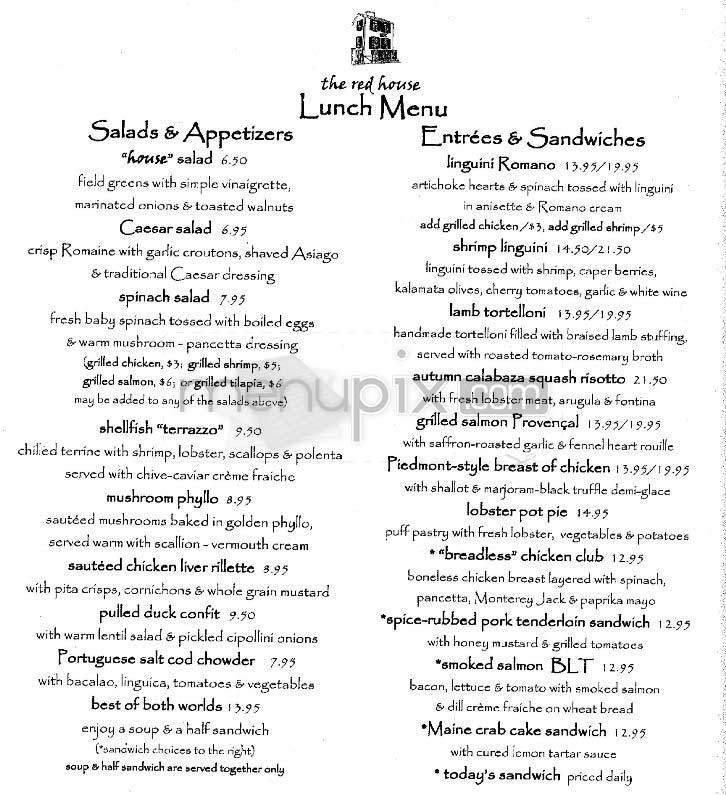 Red House - Yardley, PA menu_pic