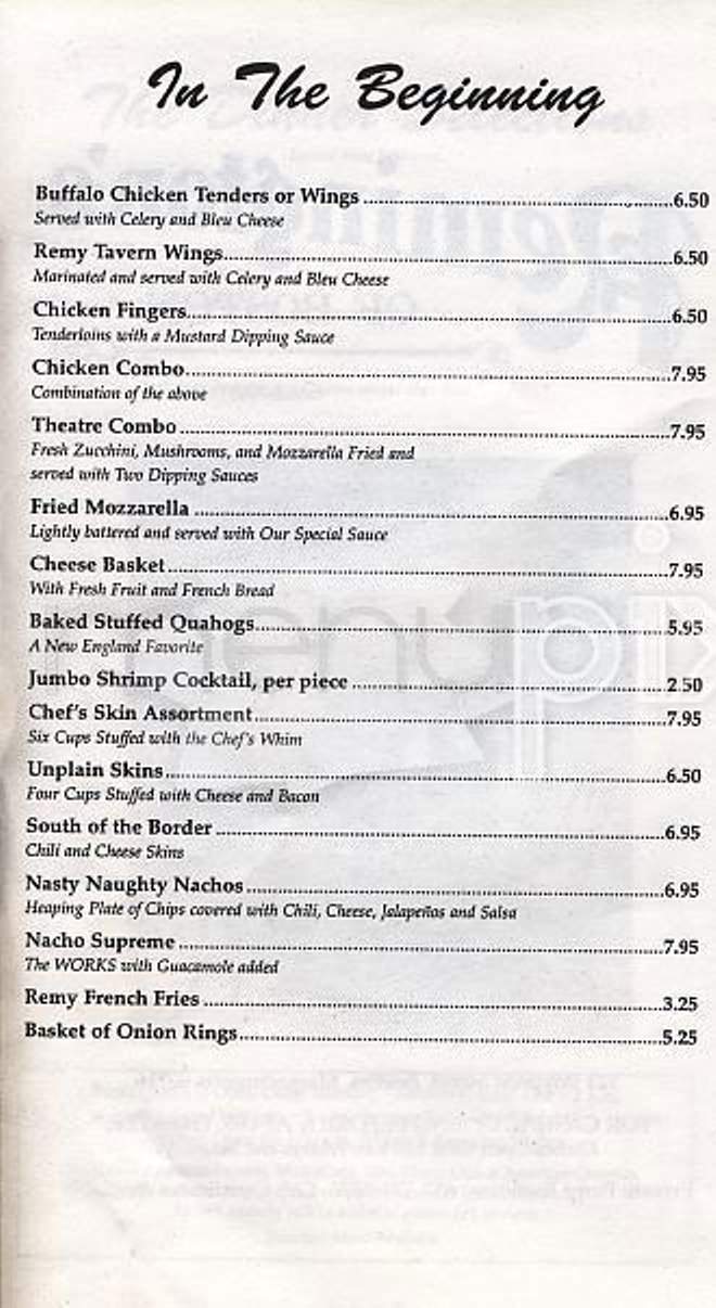 Remington's of Boston - Boston, MA menu_pic
