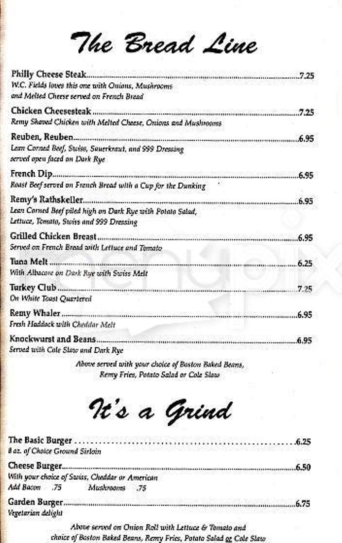 Remington's of Boston - Boston, MA menu_pic