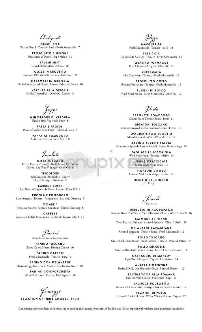 Toscano Restaurant - Boston, MA menu_pic