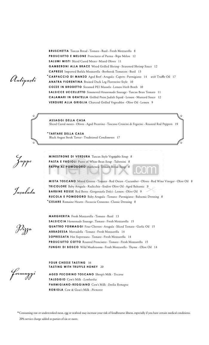 Toscano Restaurant - Boston, MA menu_pic