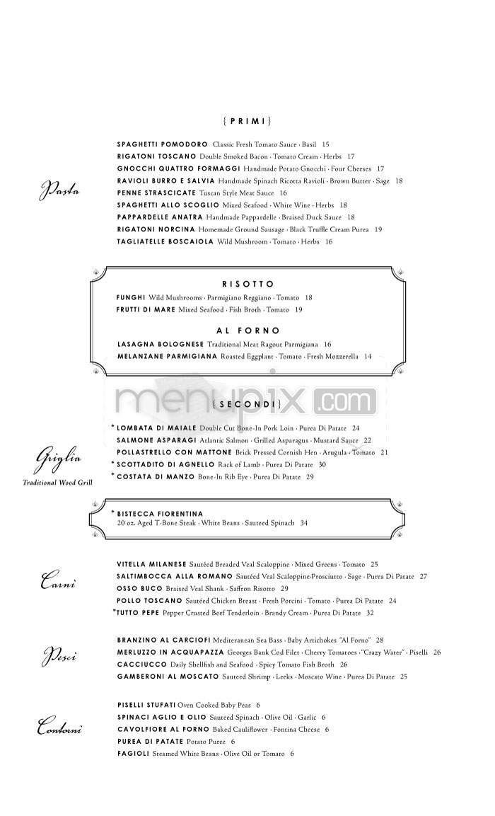 Toscano Restaurant - Boston, MA menu_pic