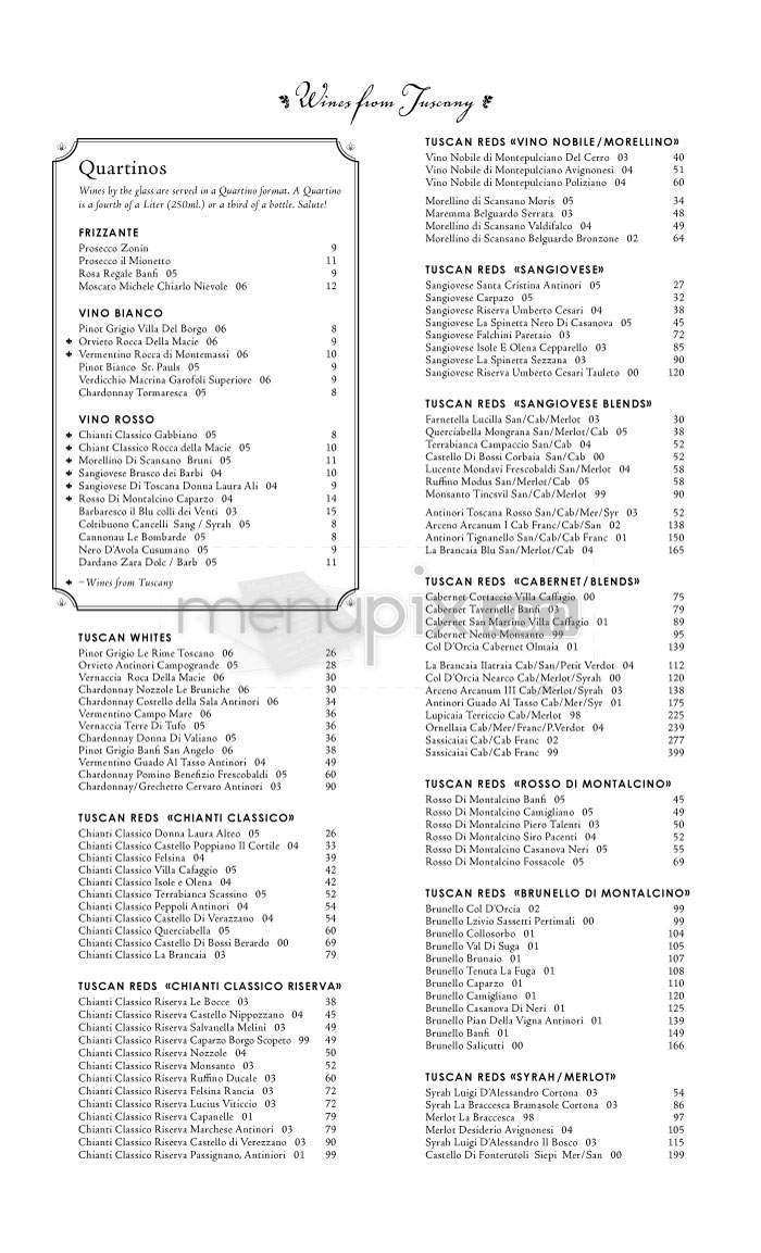Toscano Restaurant - Boston, MA menu_pic