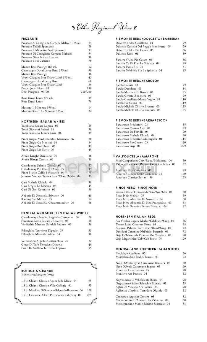 Toscano Restaurant - Boston, MA menu_pic