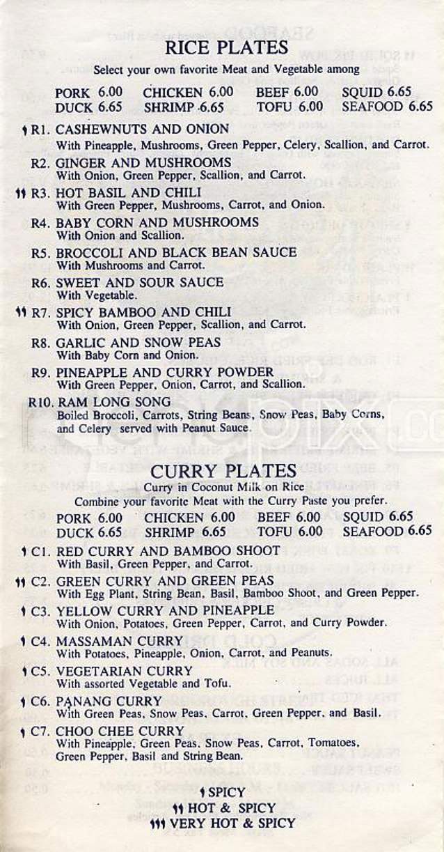 Rod-Dee Thai Cuisine - Brookline, MA menu_pic