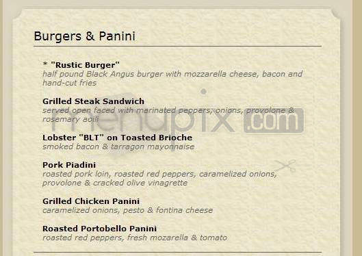 Rustic Kitchen - Boston, MA menu_pic