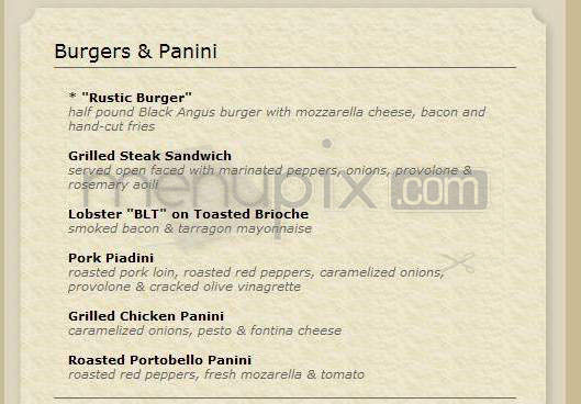 Rustic Kitchen - Boston, MA menu_pic