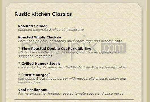 Rustic Kitchen - Boston, MA menu_pic