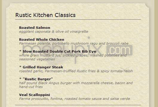 Rustic Kitchen - Boston, MA menu_pic