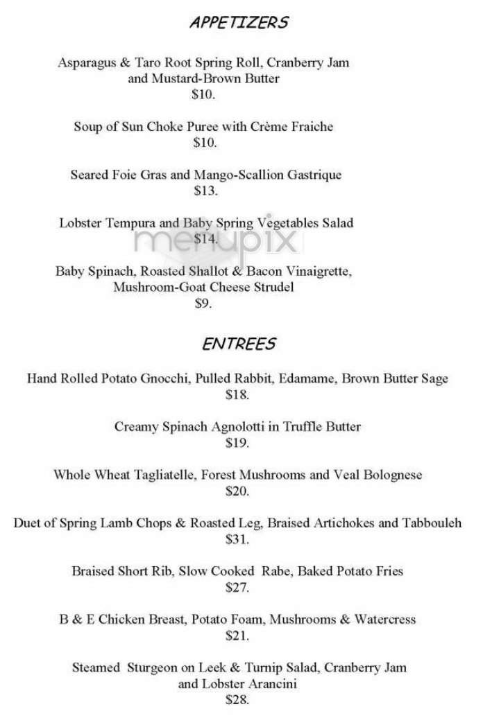 Sage - Andrews, NC menu_pic