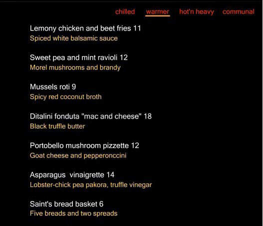 Saint - Boston, MA menu_pic