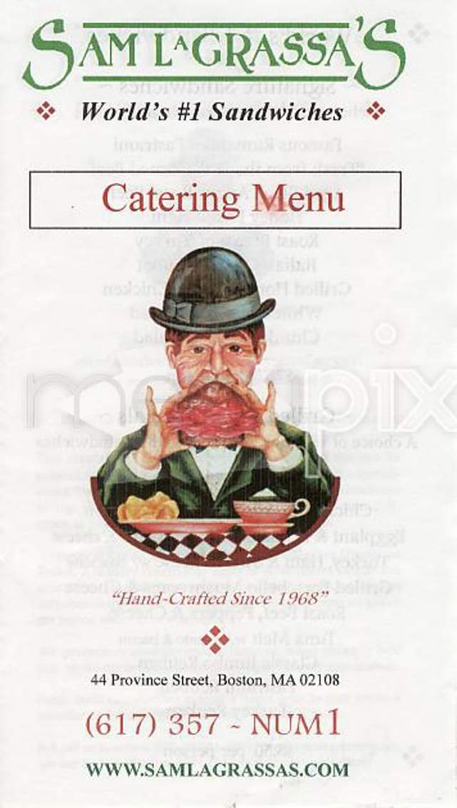 Sam La Grassa's - Boston, MA menu_pic