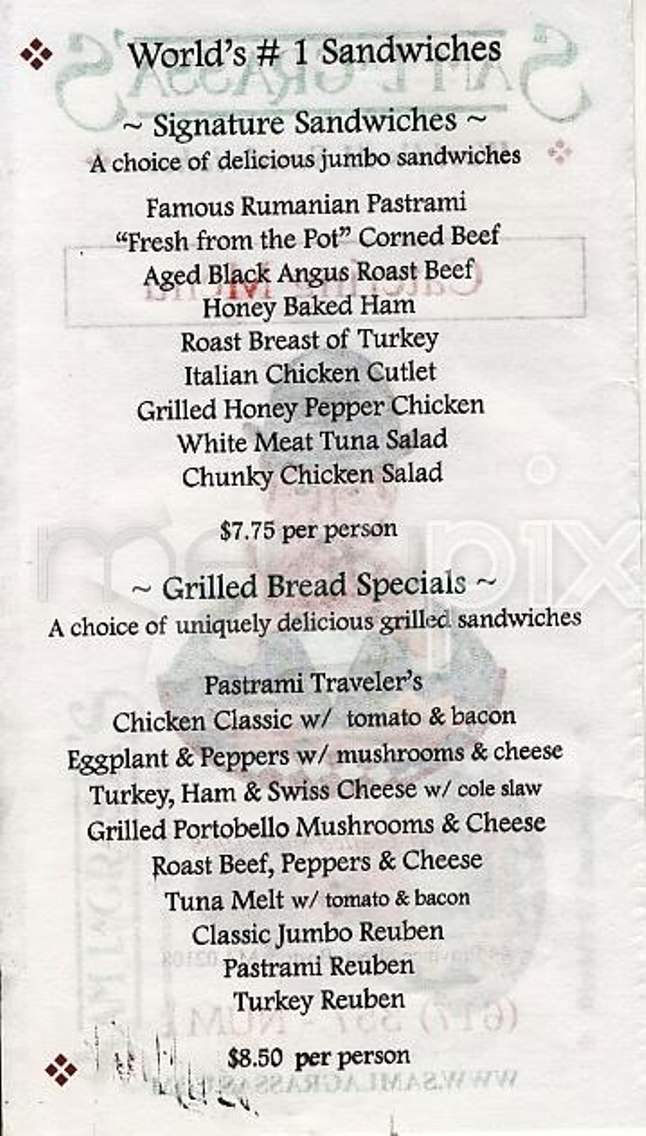 Sam La Grassa's - Boston, MA menu_pic
