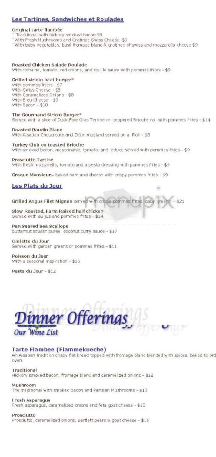Sandrine's - Cambridge, MA menu_pic