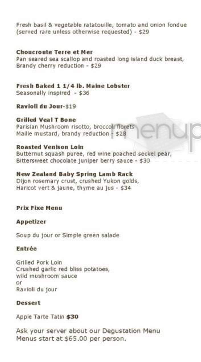 Sandrine's - Cambridge, MA menu_pic