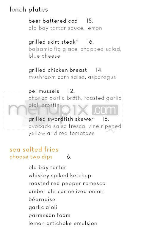 Sauciety (Boston Westin Waterfront) - Boston, MA menu_pic