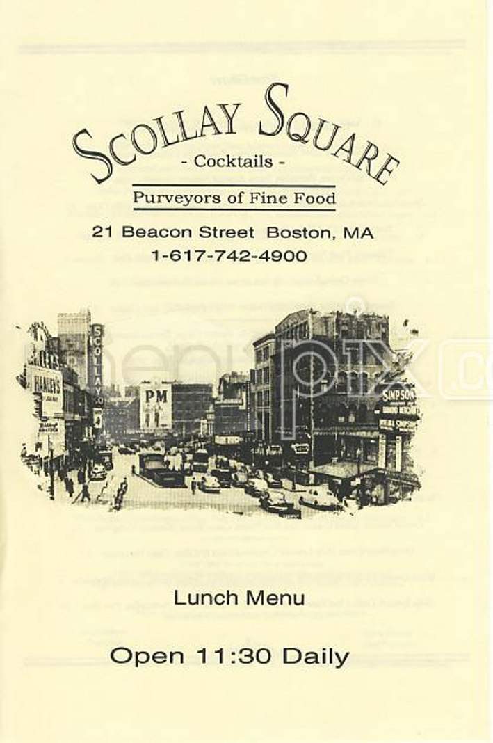 Scollay Square - Boston, MA menu_pic