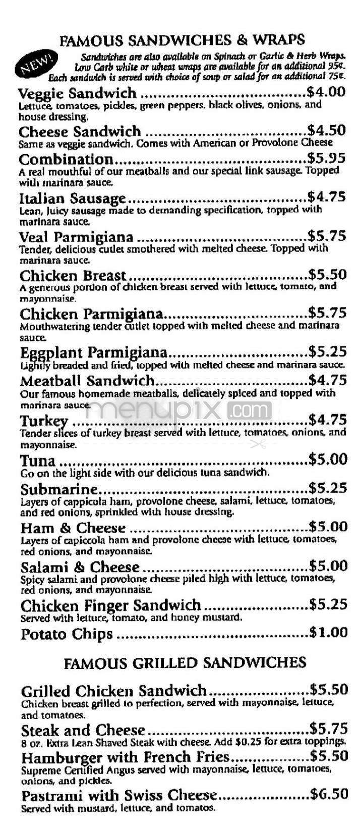 Sicilia's Pizzeria - Boston, MA menu_pic
