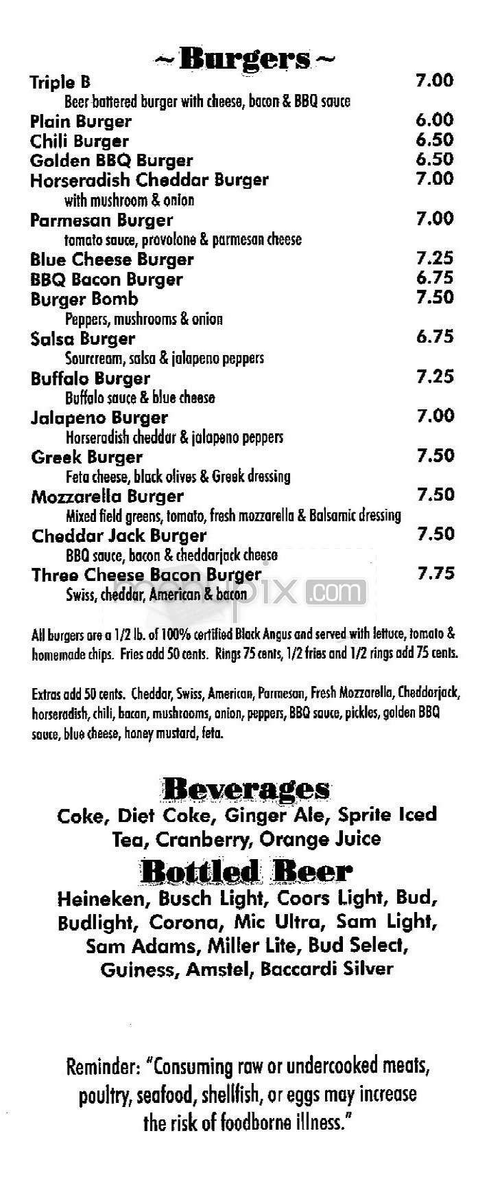 Side Bar - Boston, MA menu_pic