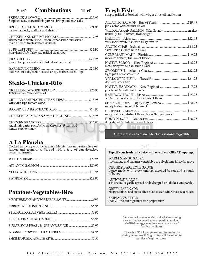 Skipjack's Seafood Emporium - Boston, MA menu_pic
