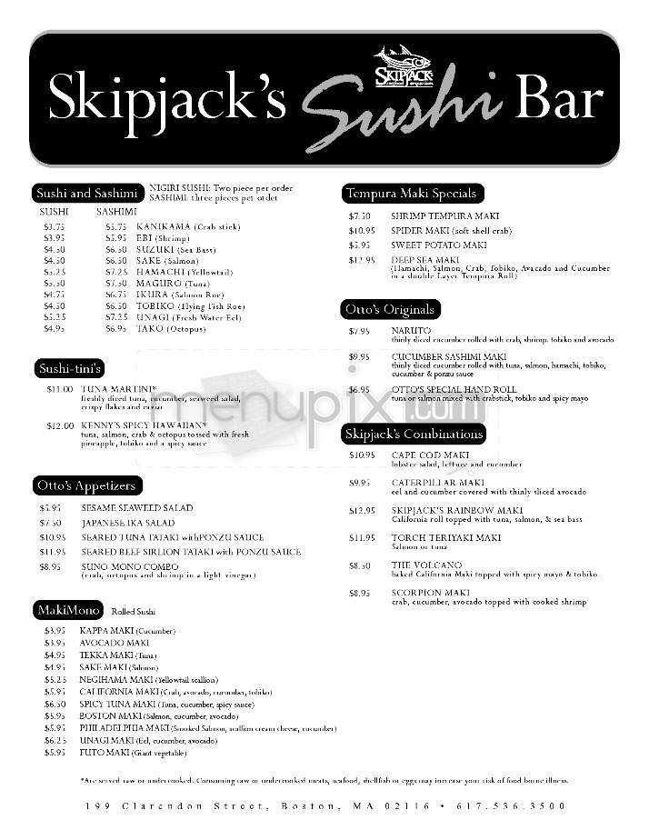 Skipjack's Seafood Emporium - Boston, MA menu_pic