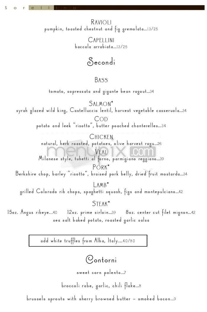 Sorellina - Boston, MA menu_pic