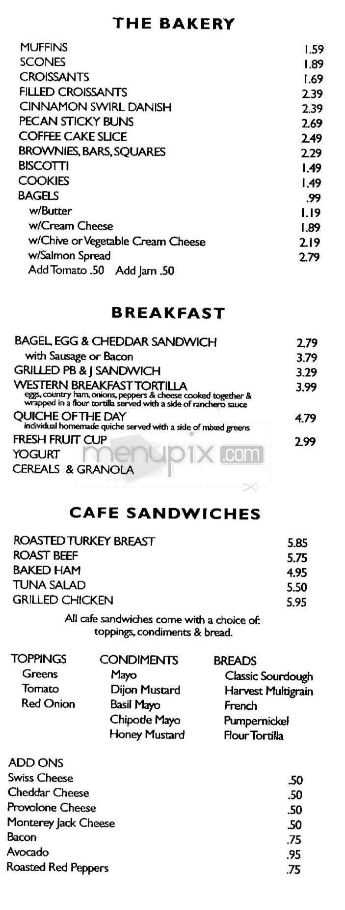 Sorelle - Charlestown, MA menu_pic