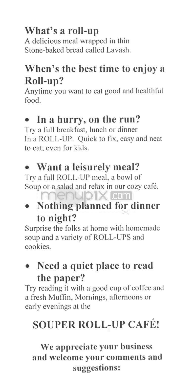 Souper Roll Up Cafe - Cambridge, MA menu_pic