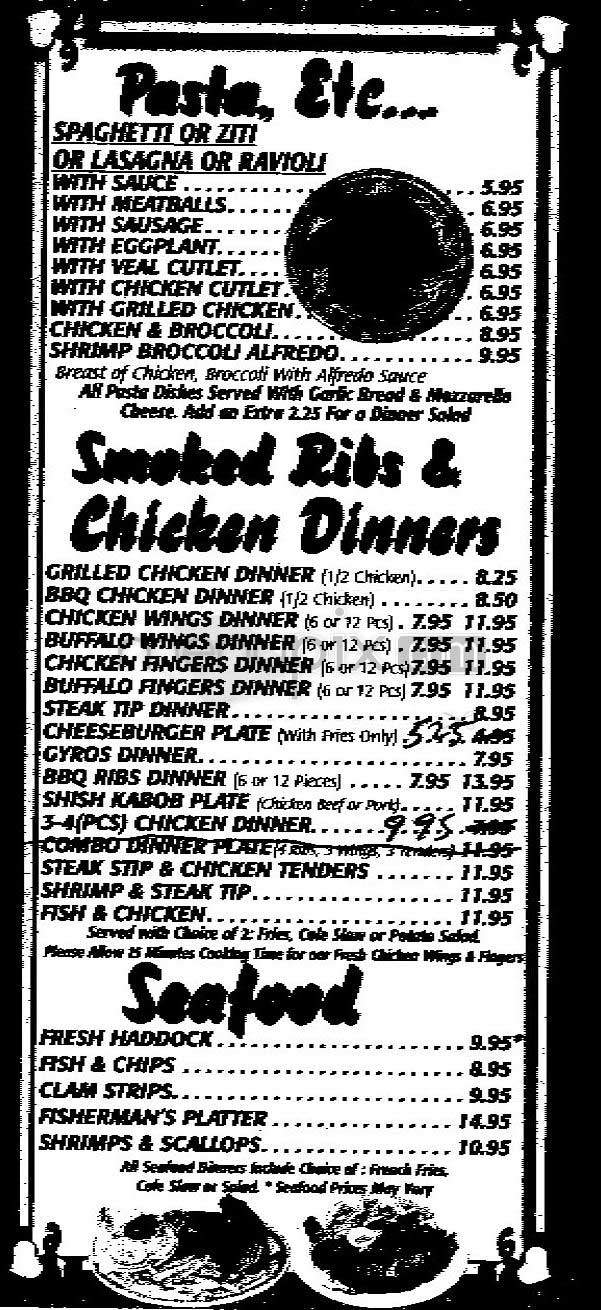 South Bay Grill - Boston, MA menu_pic