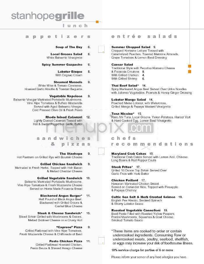 The Stanhope Grille - Boston, MA menu_pic