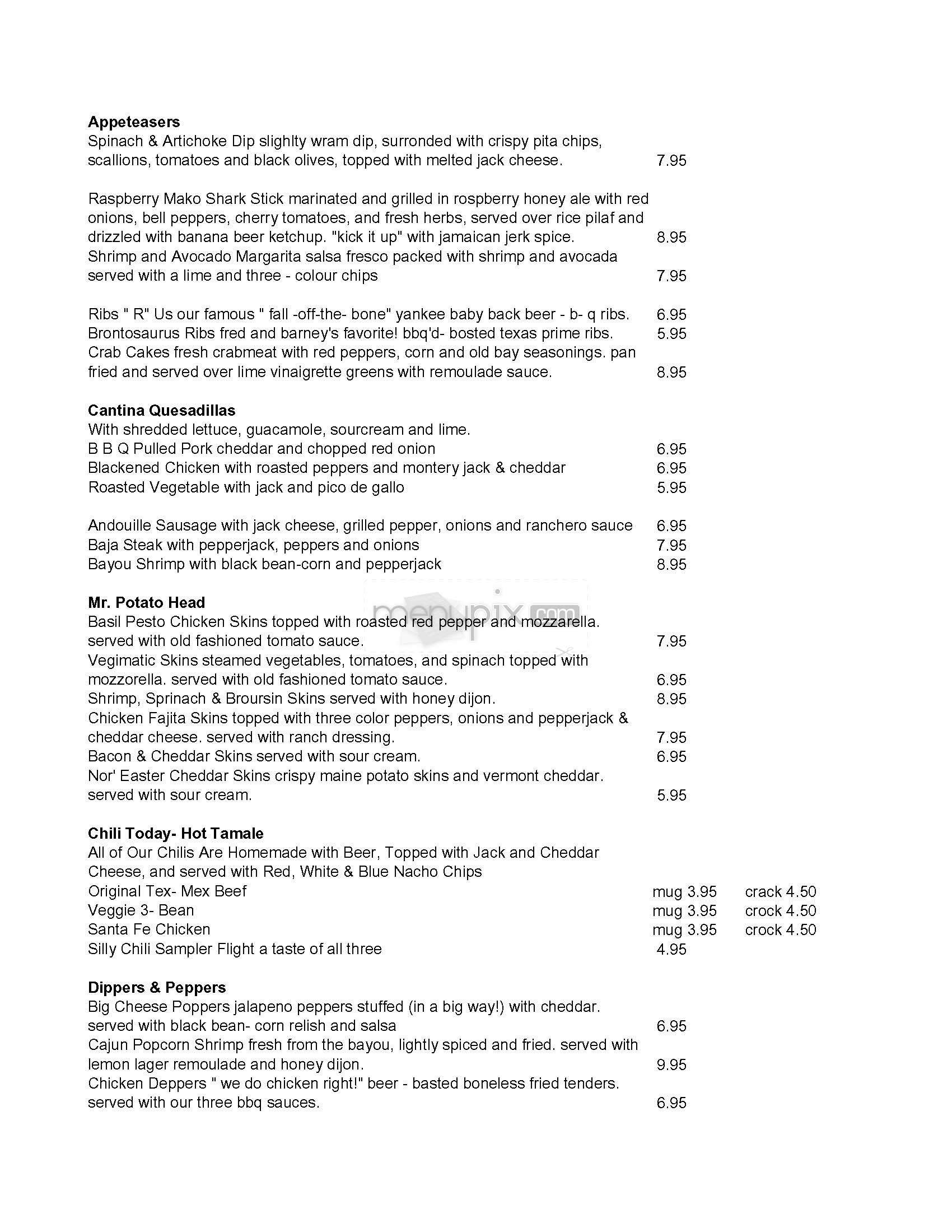 Sunset Cantina - Brookline, MA menu_pic