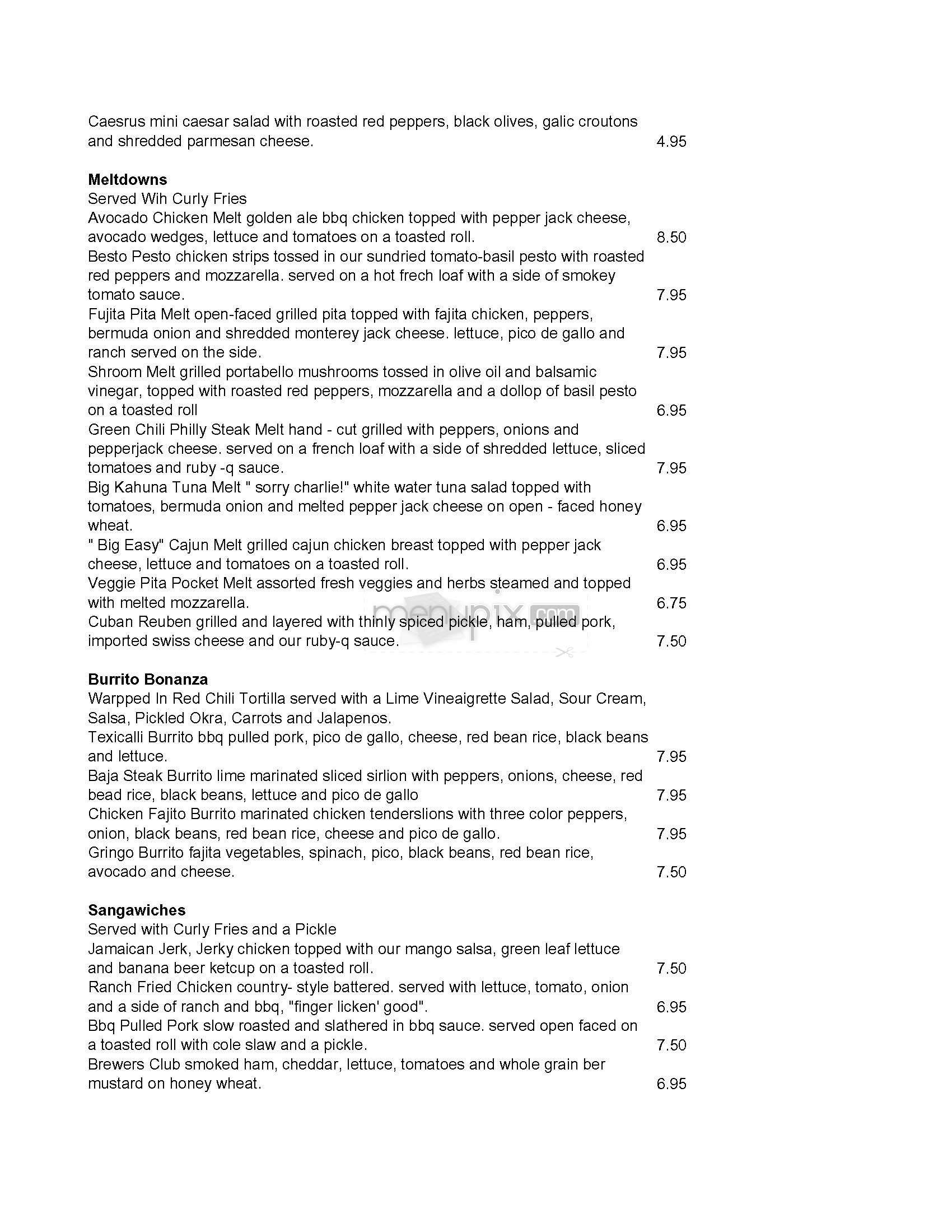 Sunset Cantina - Brookline, MA menu_pic