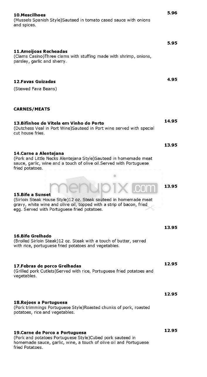 Sunset Cafe - Cambridge, MA menu_pic