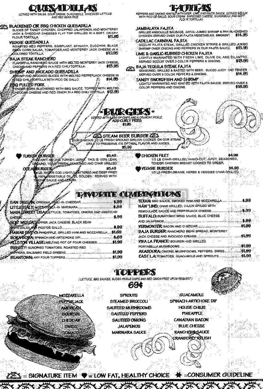 Sunset Grill & Tap - Allston, MA menu_pic