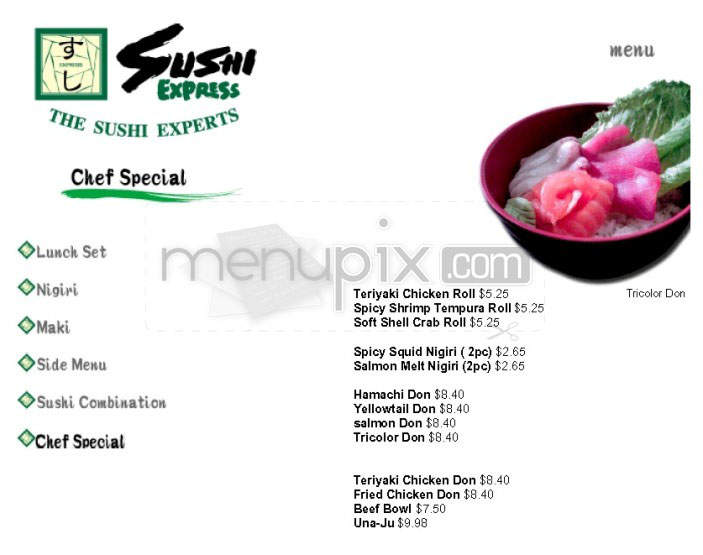 Sushi Express - Tulsa, OK menu_pic