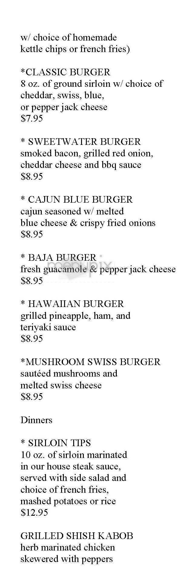 Sweet Water Cafe - Boston, MA menu_pic
