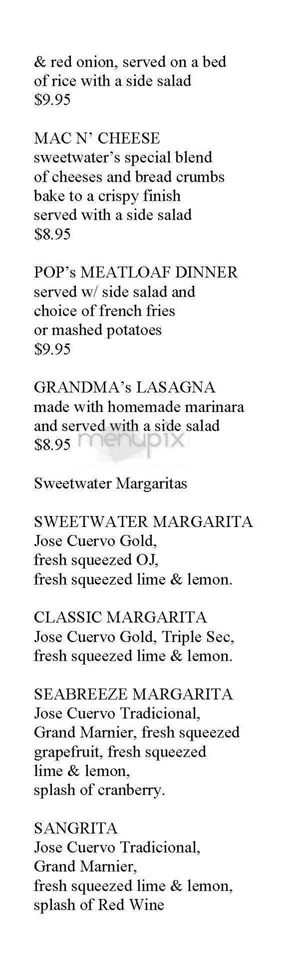 Sweet Water Cafe - Boston, MA menu_pic
