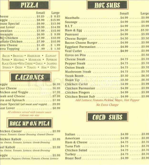 T J's House Of Pizza - Allston, MA menu_pic