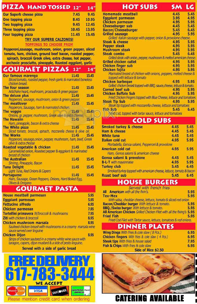 Tango Pizza - Brighton, MA menu_pic