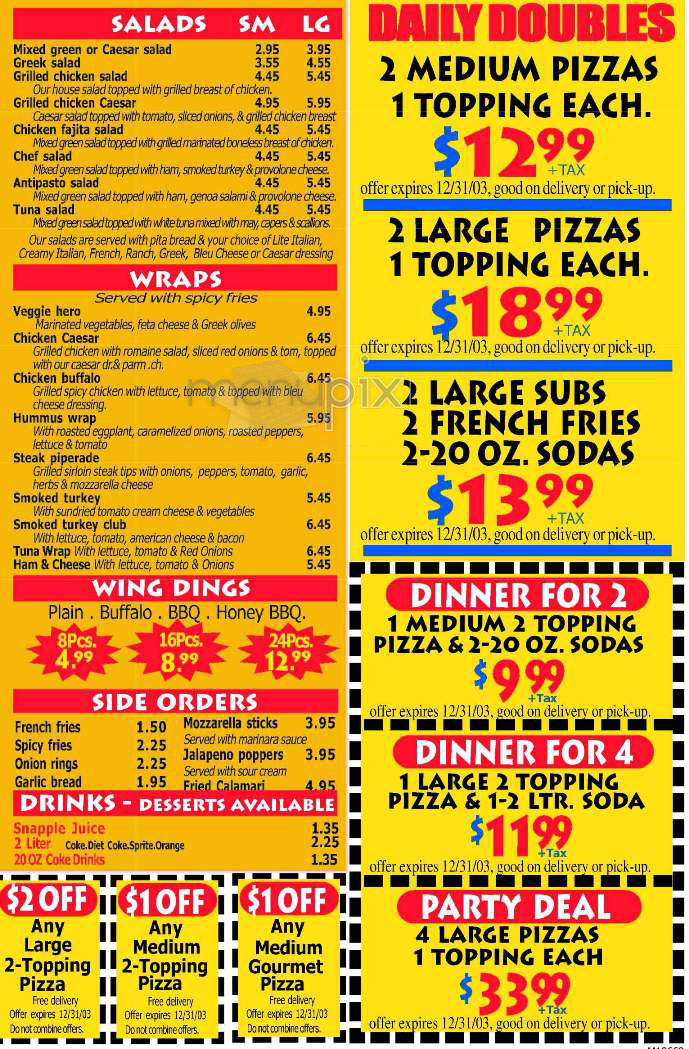 Tango Pizza - Brighton, MA menu_pic