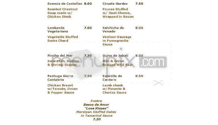 Tapeo - Boston, MA menu_pic