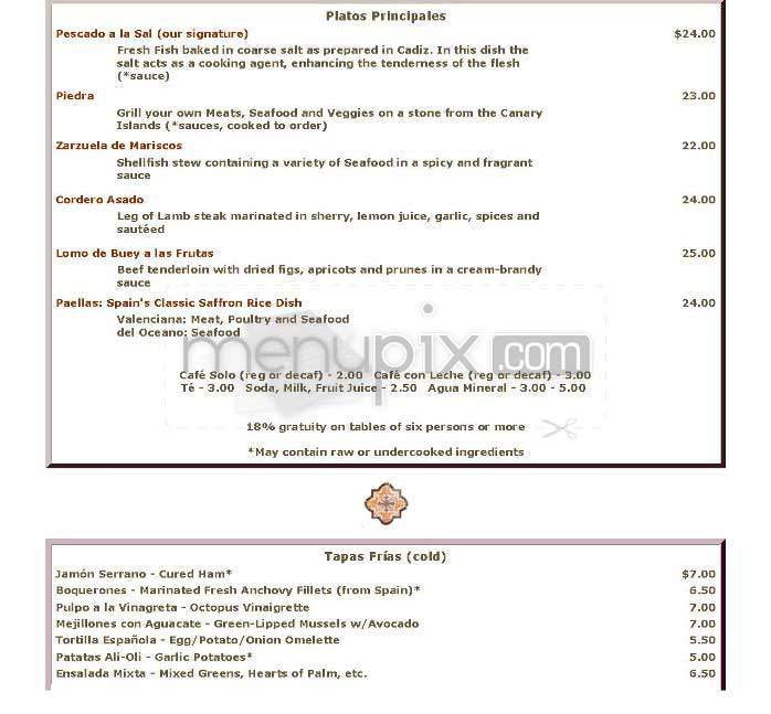 Tapeo - Boston, MA menu_pic