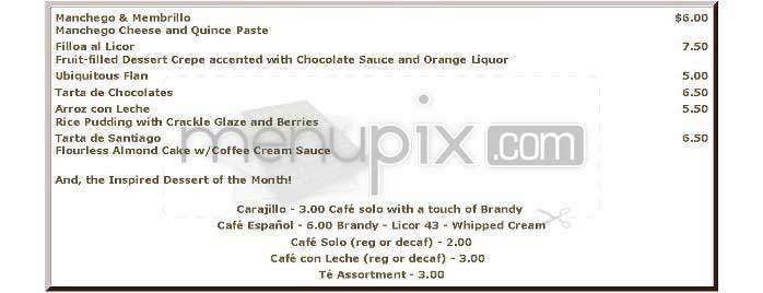 Tapeo - Boston, MA menu_pic