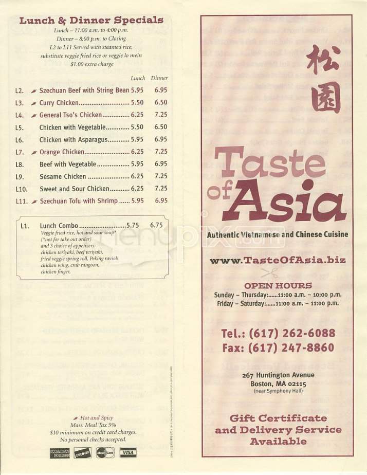 Taste of Asia - Kauai, HI menu_pic