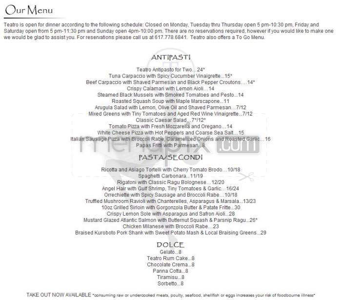 Teatro - Boston, MA menu_pic