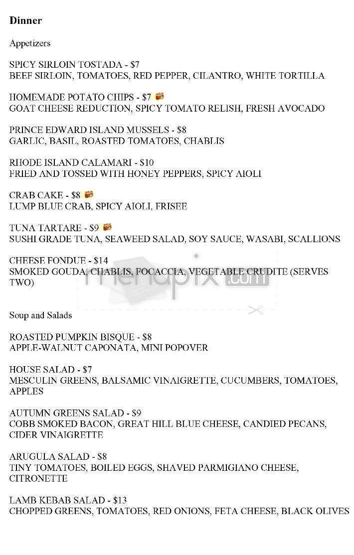 Temple Bar - Cambridge, MA menu_pic